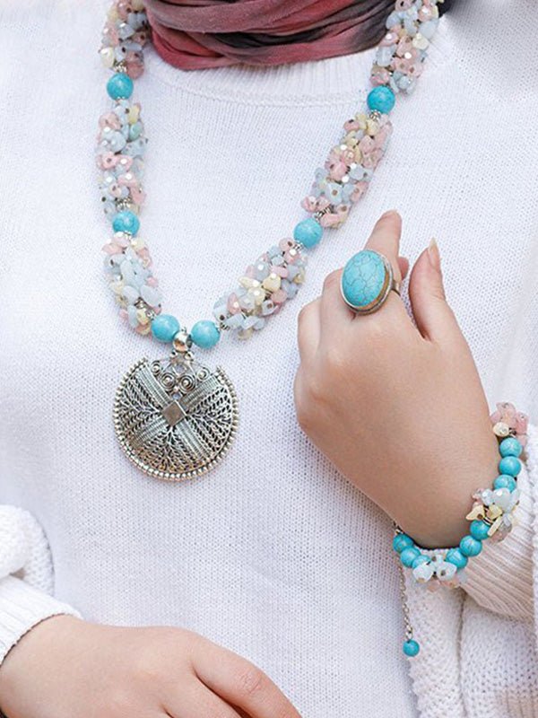 Aaliyah Set - Turquoise and Seashell Stone - Image 2