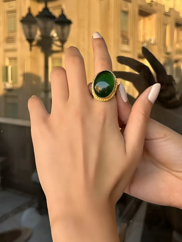 Mawada Simple Agate Ring - Image 13