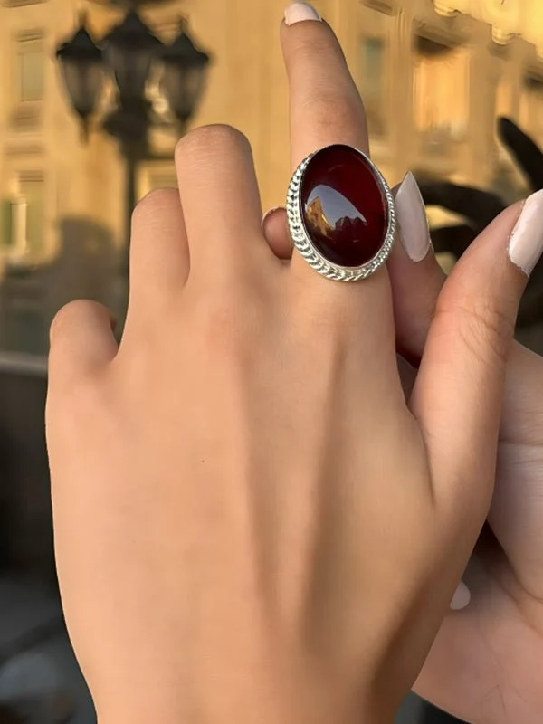 Mawada Simple Agate Ring - Image 14