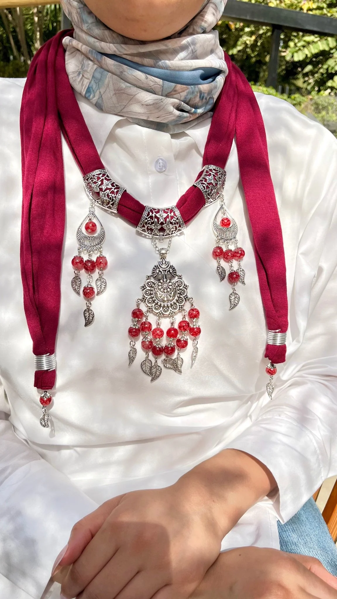 Alya Necklace Scarf - Cotton - Image 7