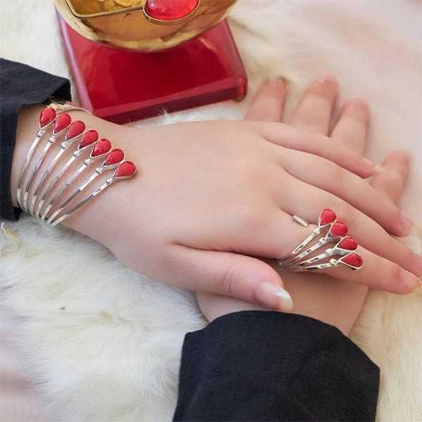 Amira Set - Silver Plated and Agate