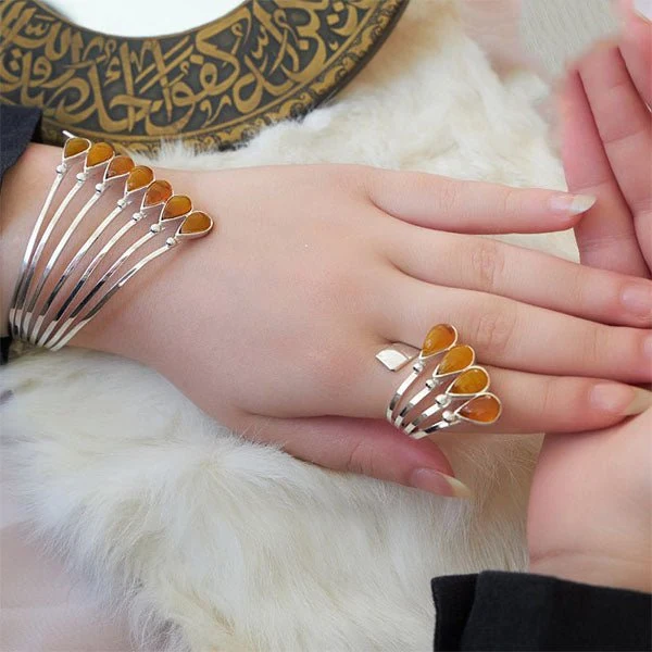 Amira Set - Silver Plated and Agate - Image 3