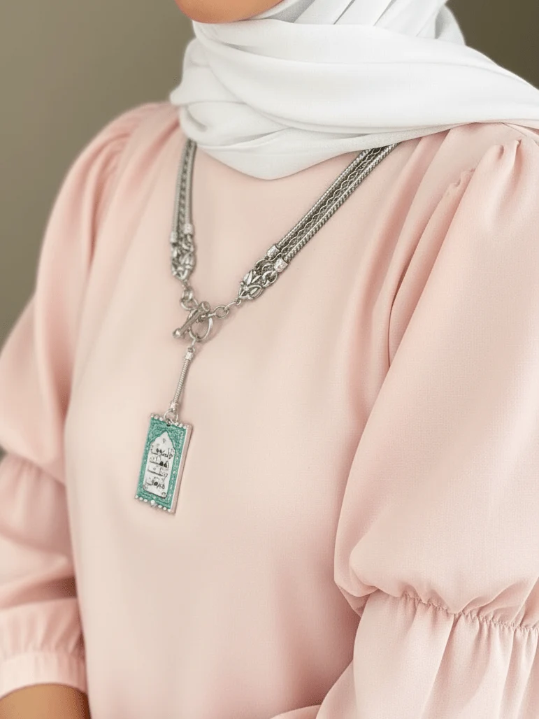 Amna Necklace - Silver Plated - Image 4