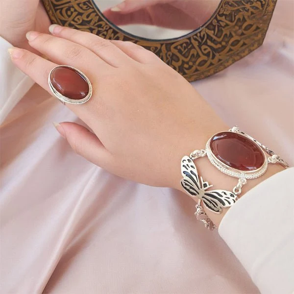 Amoula Set - Silver Plated and Agate - Image 2