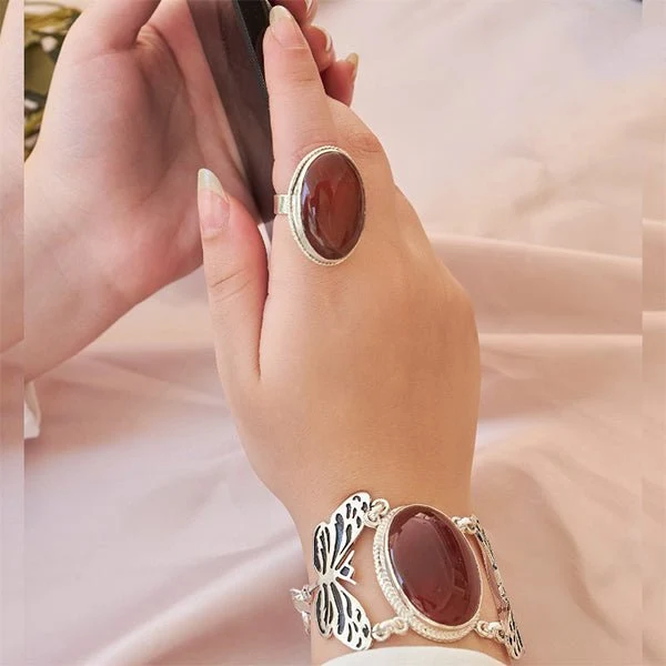 Amoula Set - Silver Plated and Agate - Image 3