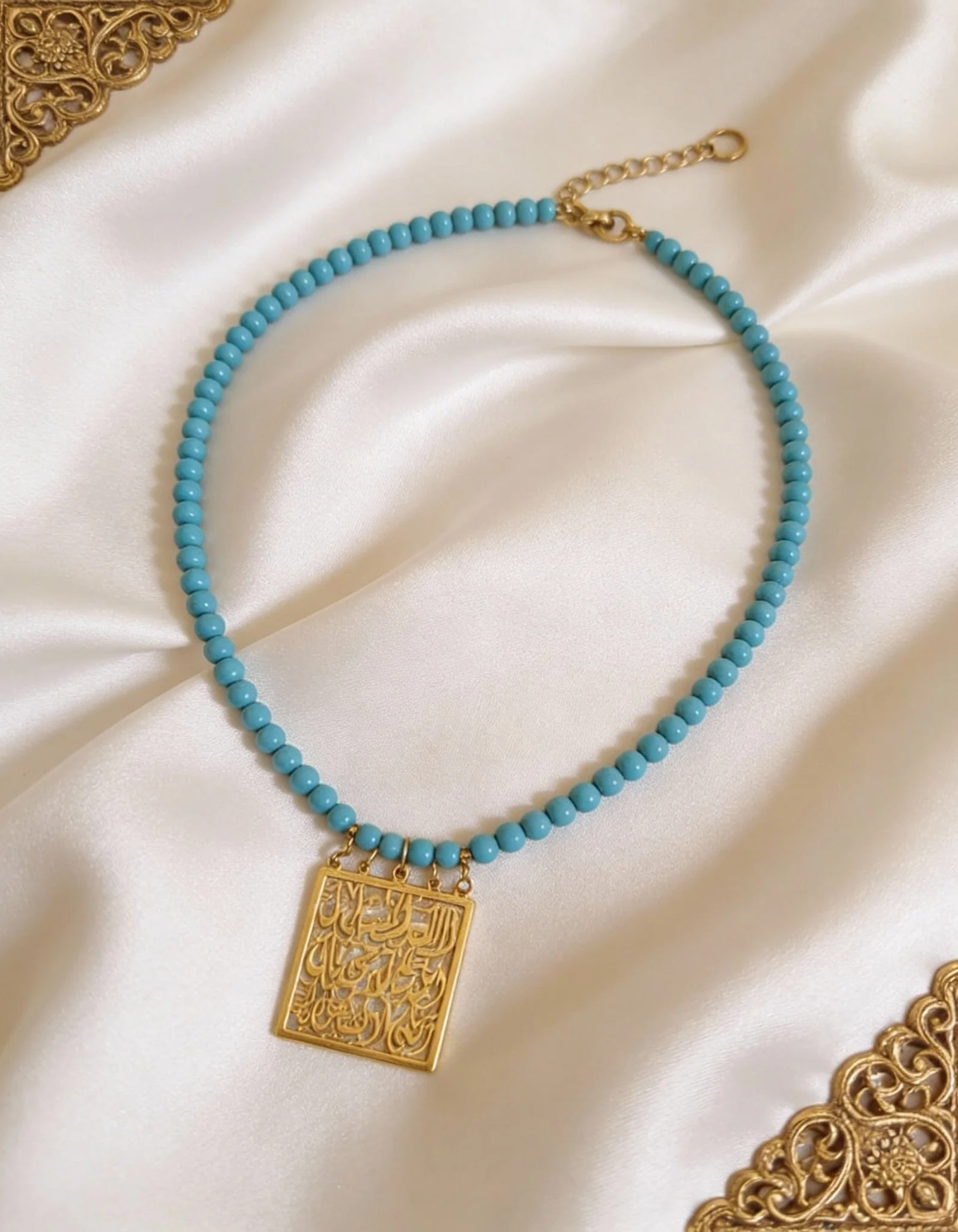 Arabic Necklace - Turquoise Stones - Image 3