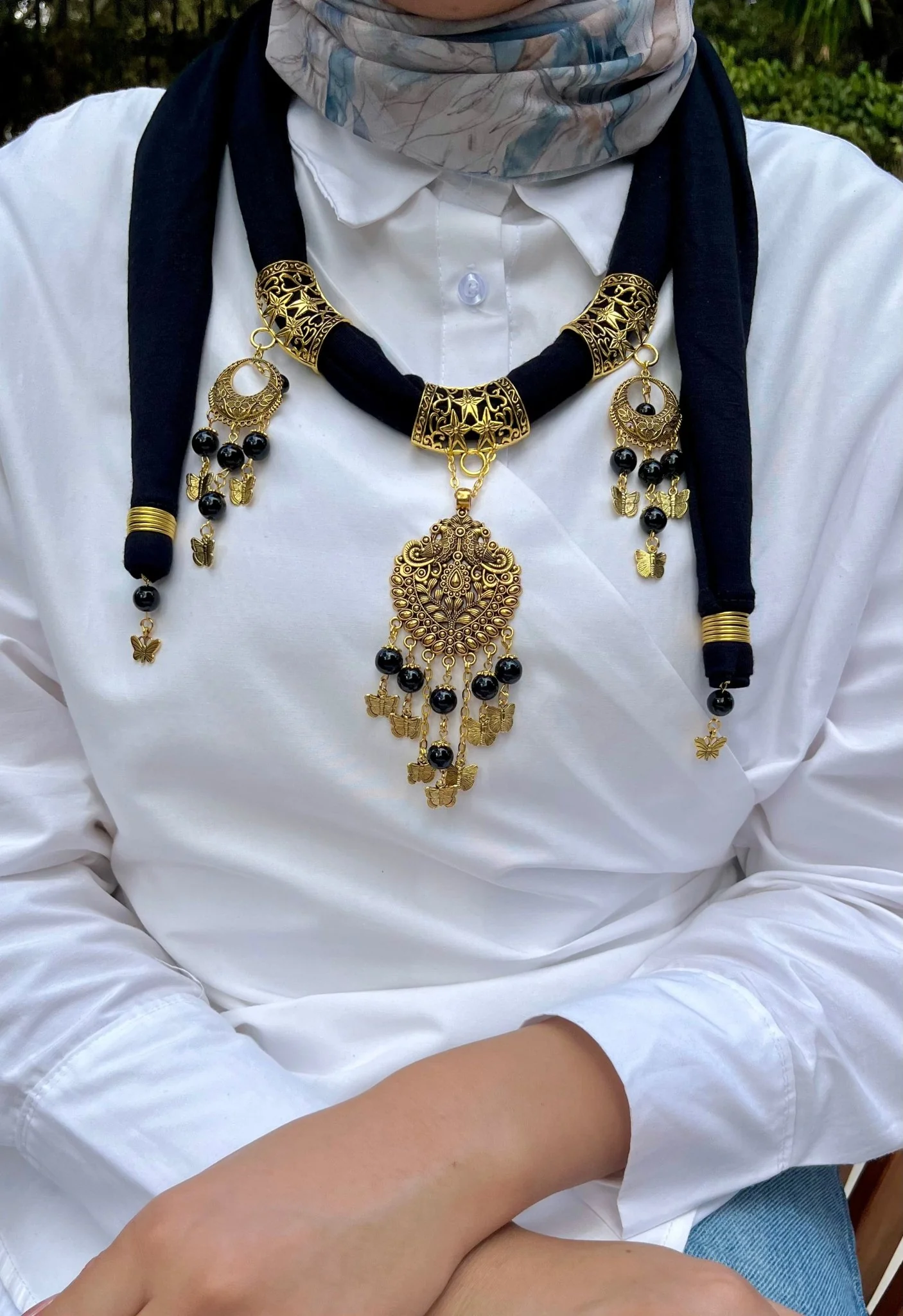 Aseel Necklace Scarf - Cotton