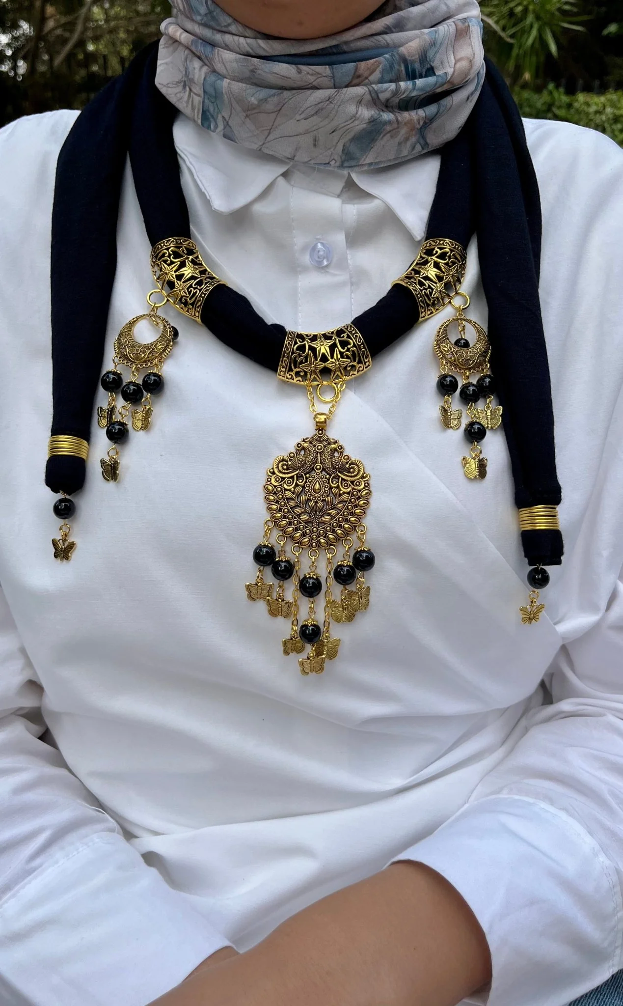 Aseel Necklace Scarf - Cotton - Image 6
