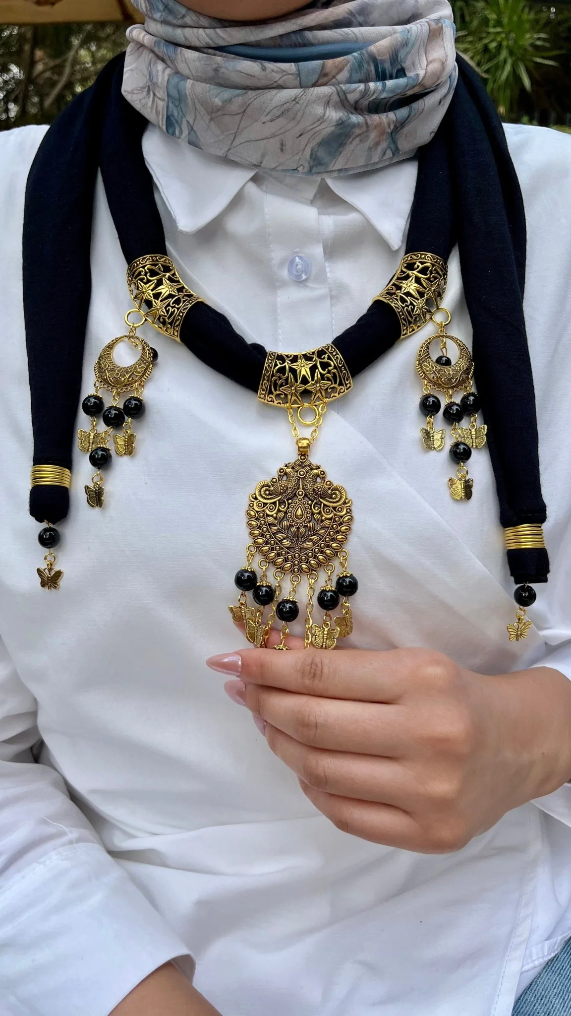 Aseel Necklace Scarf - Cotton - Image 7