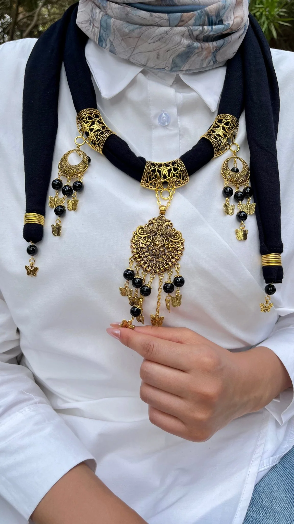 Aseel Necklace Scarf - Cotton - Image 8