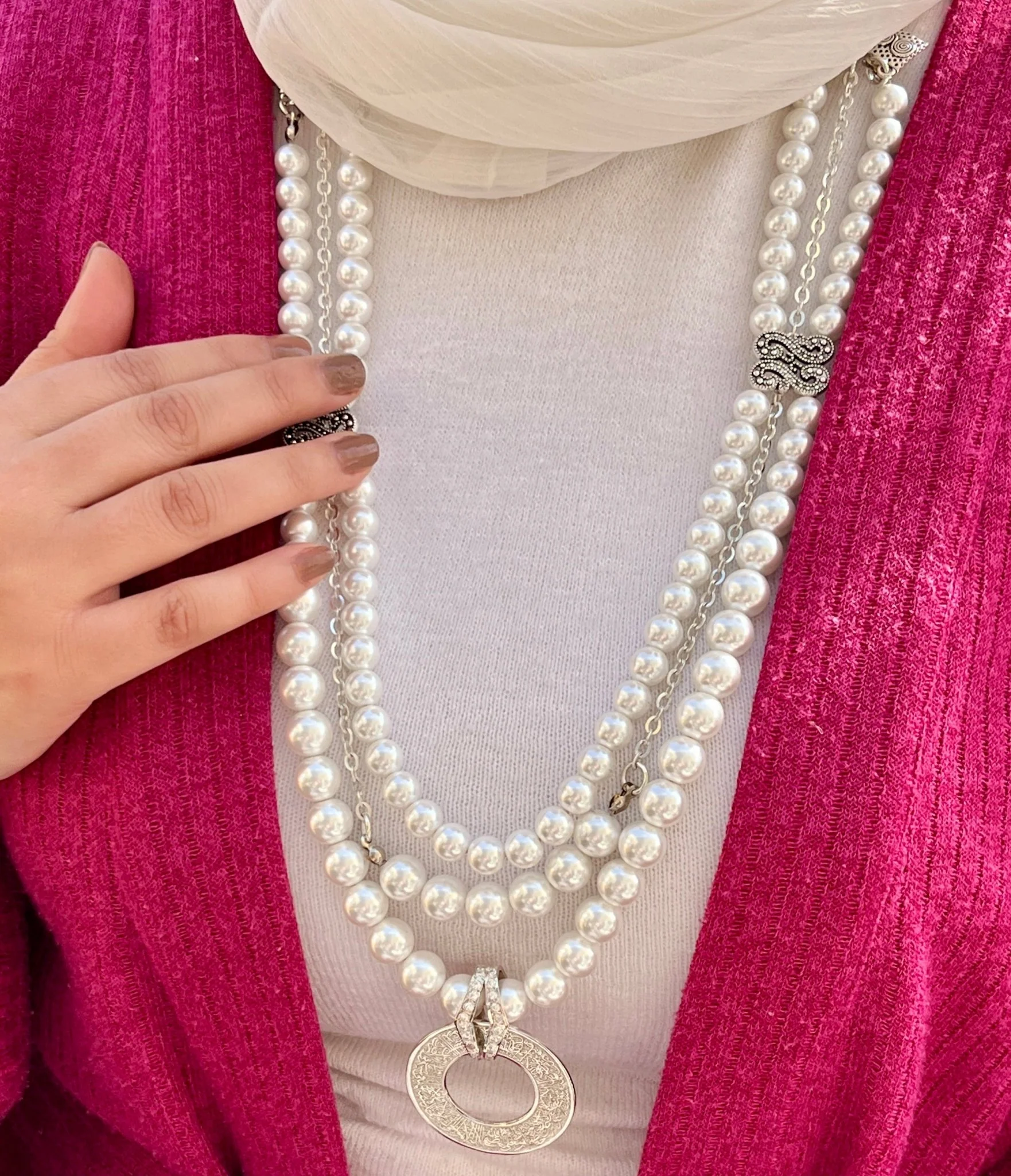 Ayat ElKorsy Necklace - Silver Pearl - Image 3
