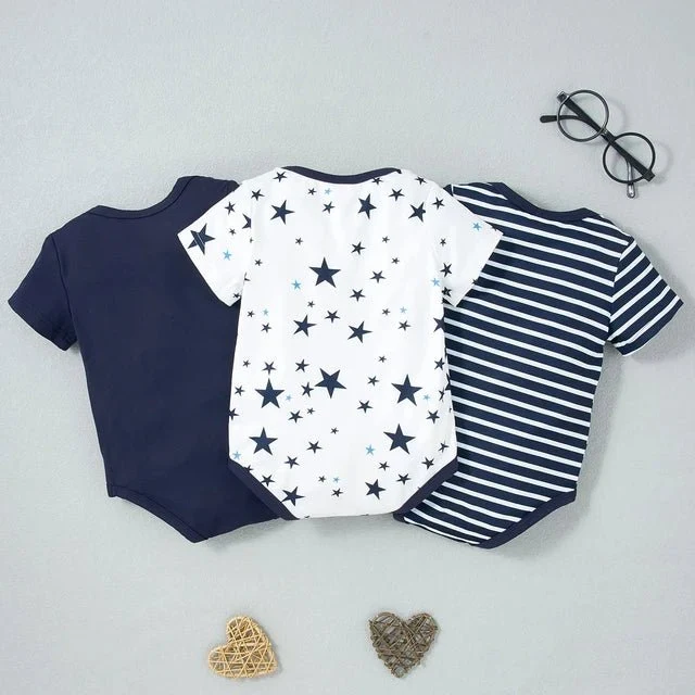 Babies Navy Bodysuits Set - Polyester - Image 2