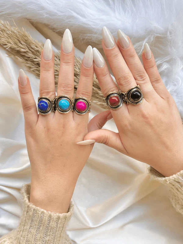 Qamar Agate Ring - Pure Copper