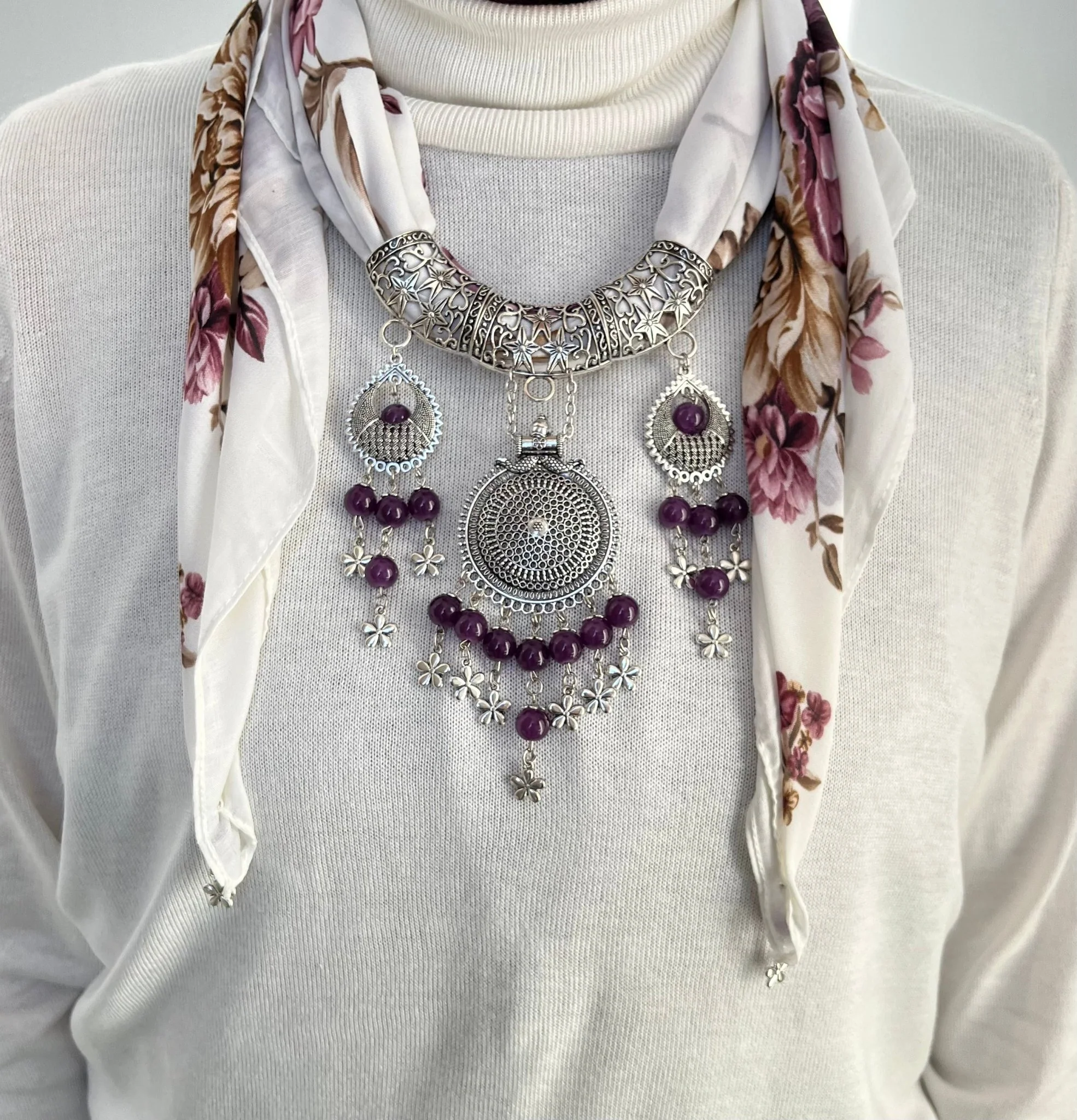 Bahar Necklace Scarf - Cotton