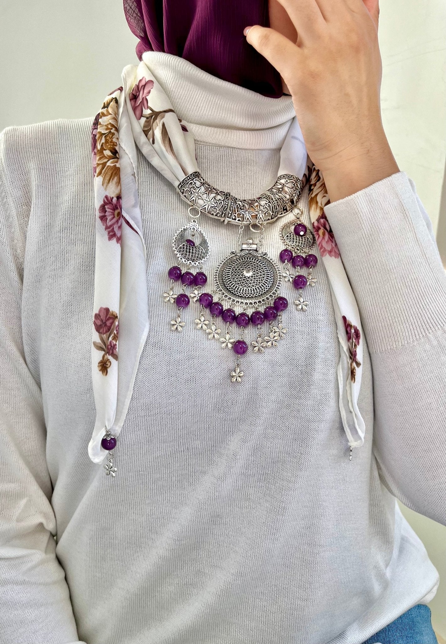 Bahar Necklace Scarf - Cotton - Image 6