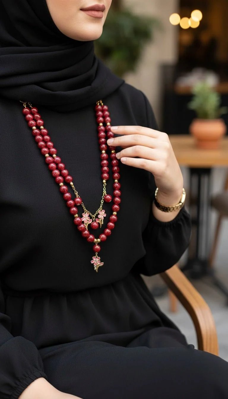 Basant Delicate Necklace - Alabaster Stones