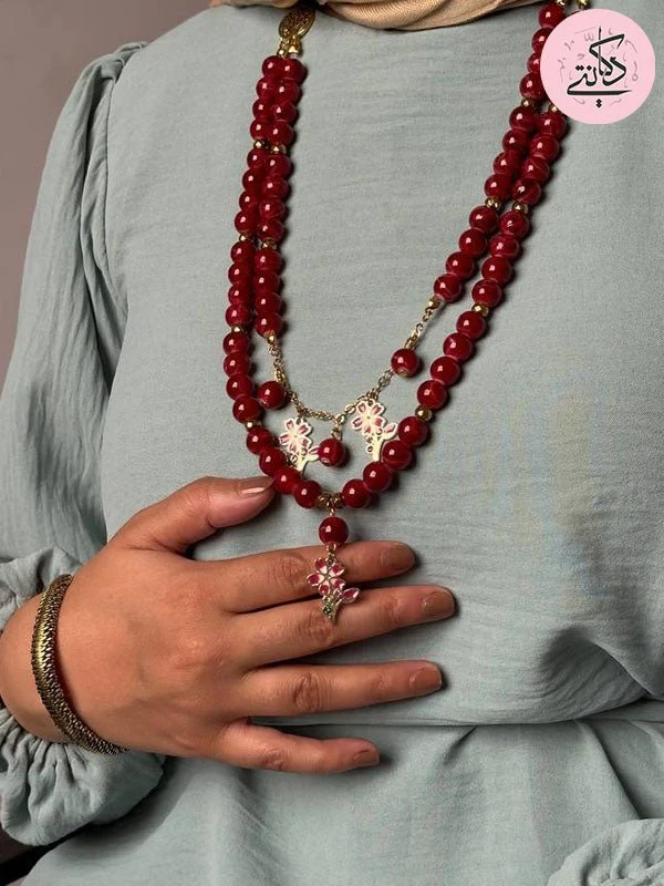 Basant Delicate Necklace - Alabaster Stones - Image 3