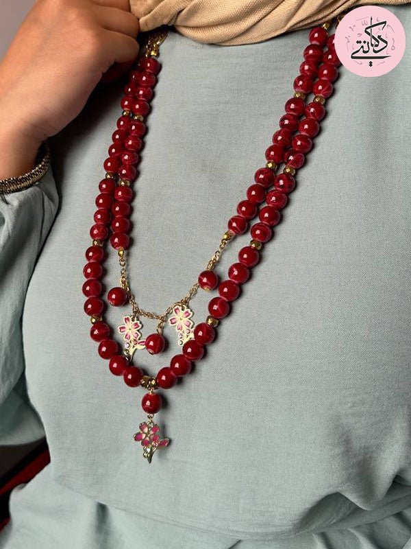 Basant Delicate Necklace - Alabaster Stones - Image 4