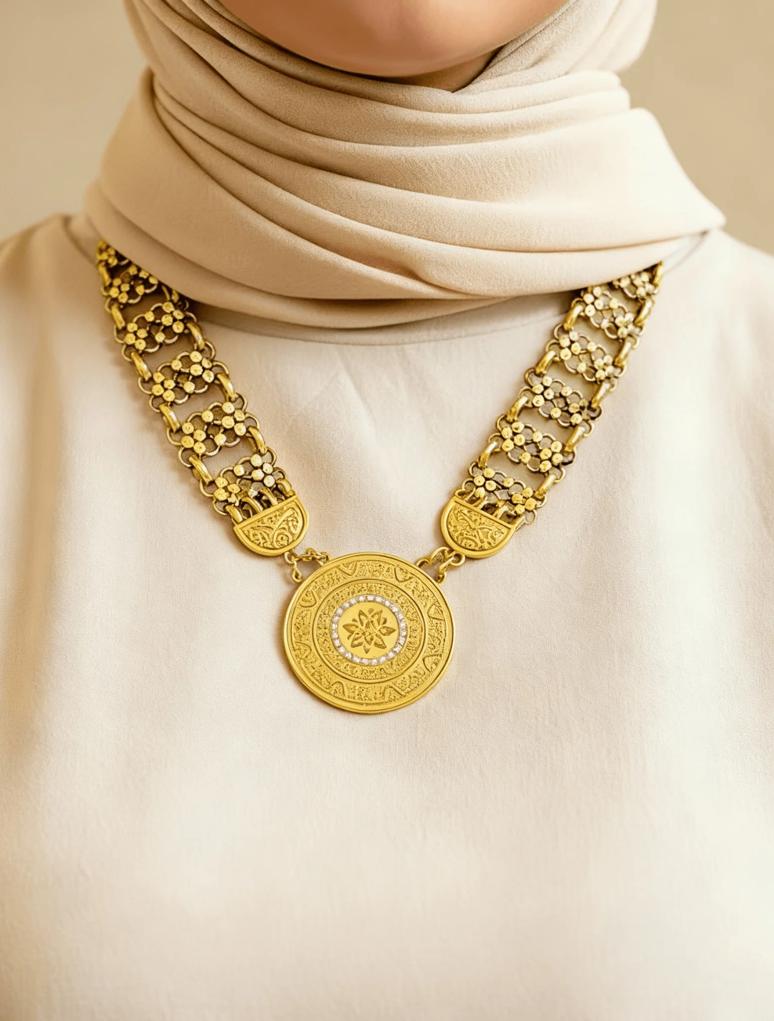 Basma Necklace - Gold and Silver Plated