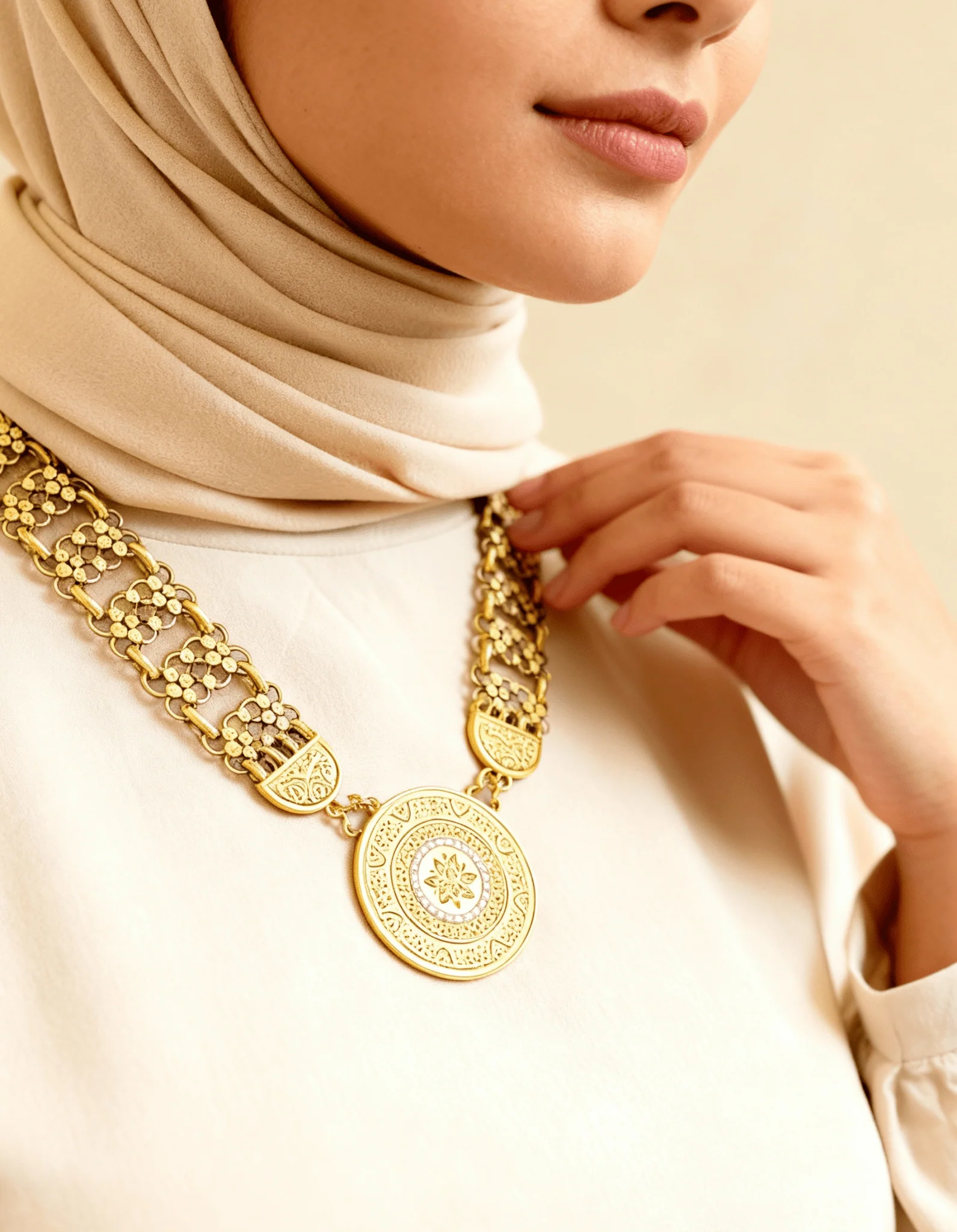 Basma Necklace - Gold and Silver Plated - Image 8
