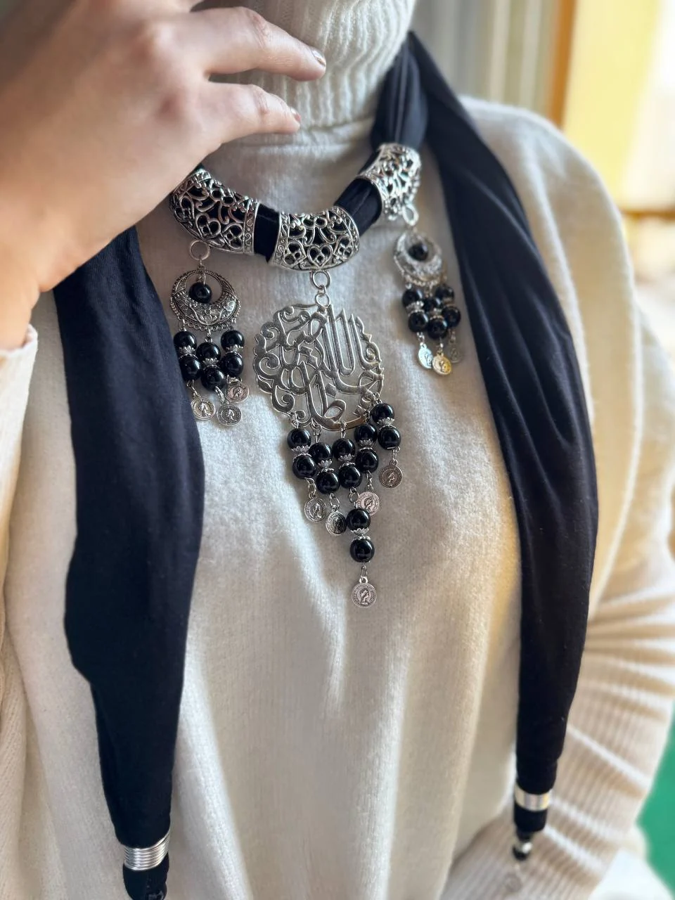 Basma Necklace Scarf - Cotton - Image 5
