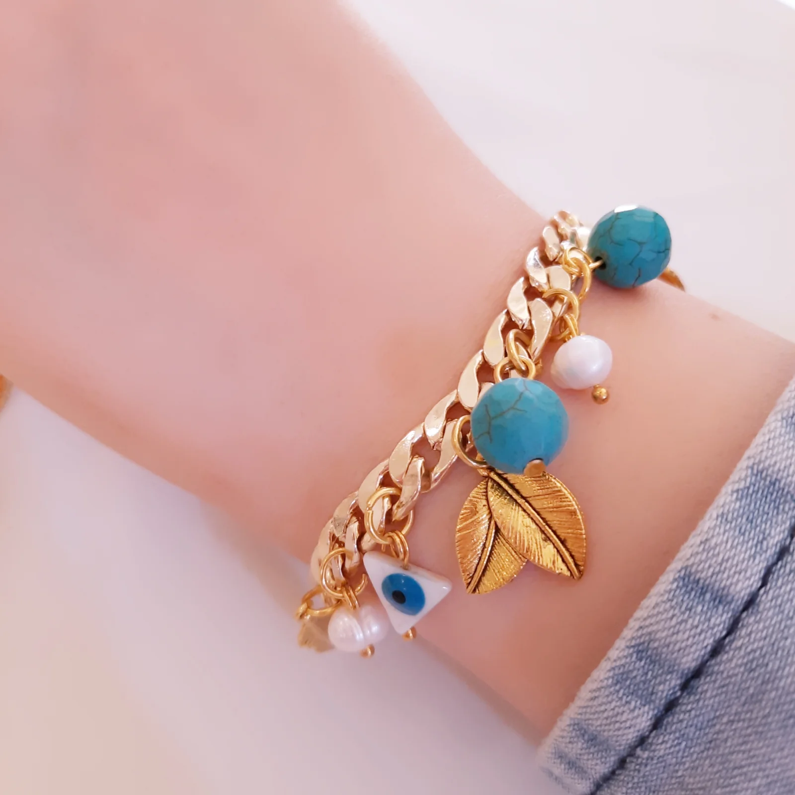 Basma Stainless Star Shell Turquoise Set - Image 2