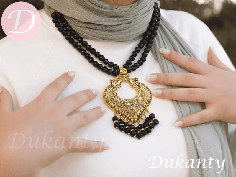 Tamara Necklace - Black Agate Stone - Image 3