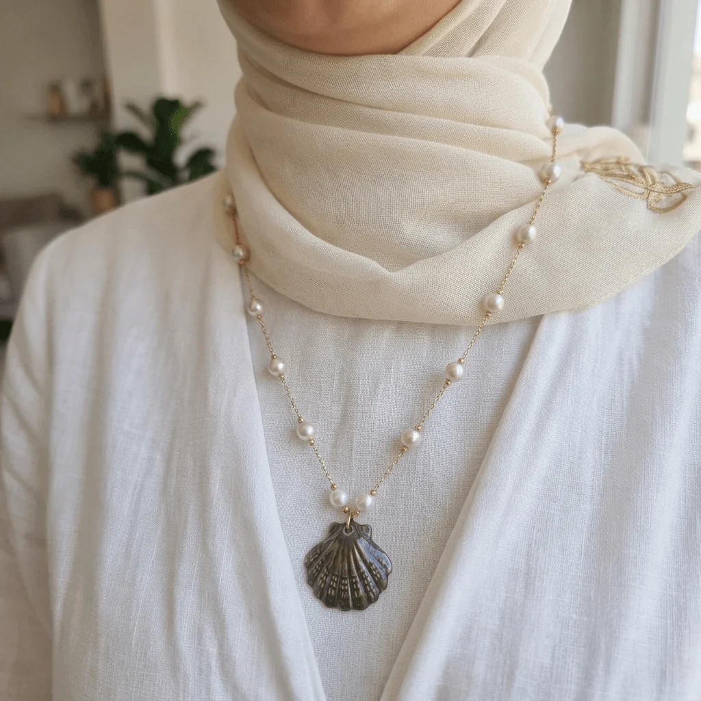 Black Sea Shell Summer Necklace - Stainless