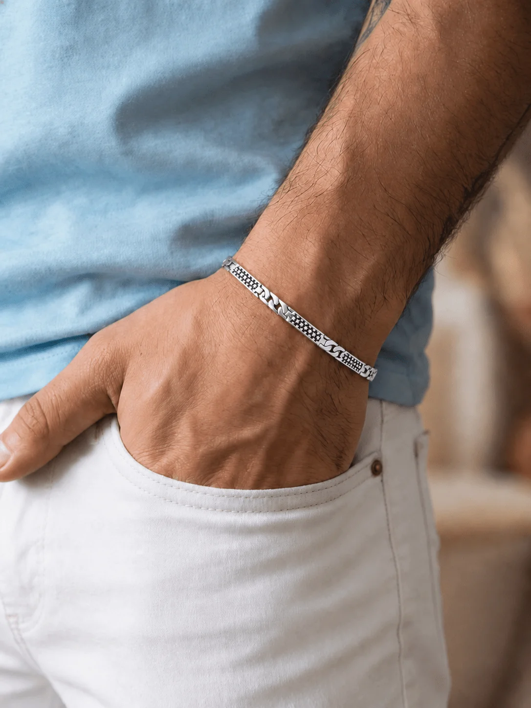 Bloom Touch Bracelet - Copper &Silver Plated - Image 2