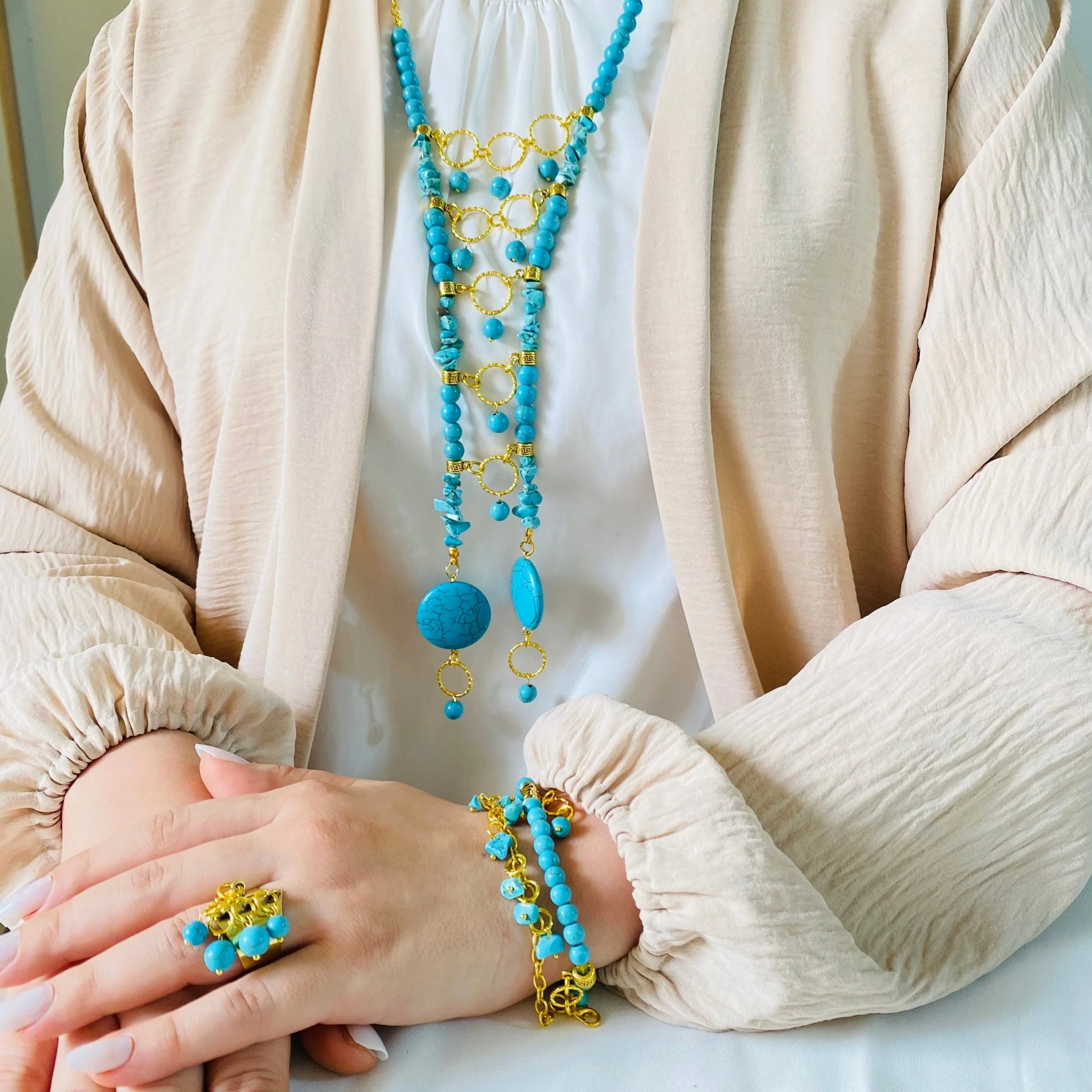 Blue Charm Set - Turquoise Stones - Image 4