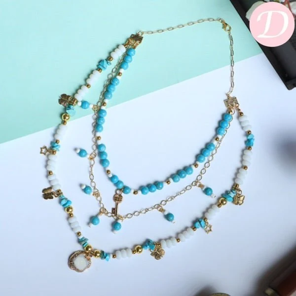 Dalida Seashell Necklace - Turquoise and Seashell