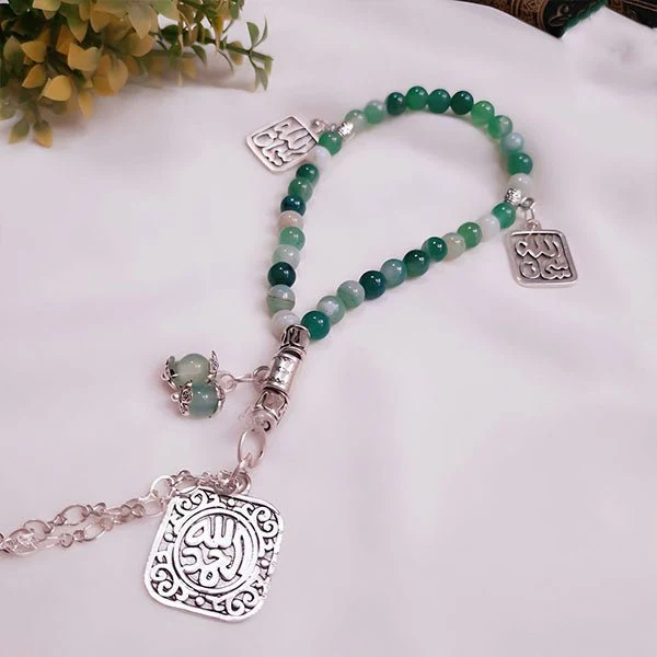 Alhamd Agate Rosary - Silver Plated - Image 2