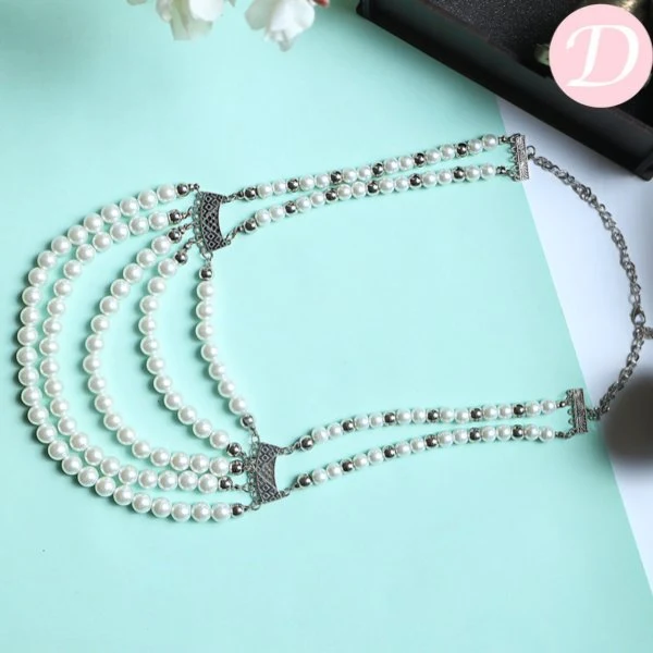 Nefertiti Pearl Necklace - Silver Plated - Image 2