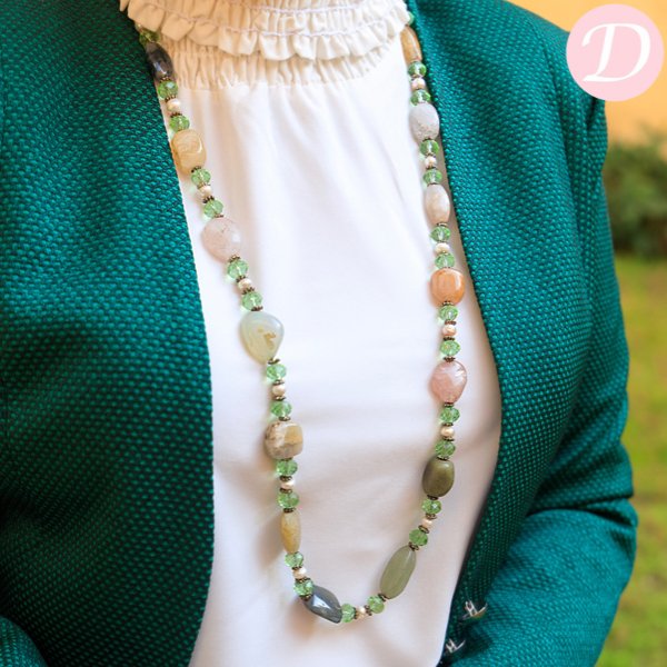 Nora Crystal Necklace - Colorful Stones - Image 2