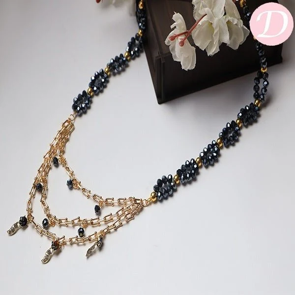 Elegante Necklace - Crystal and Hematite