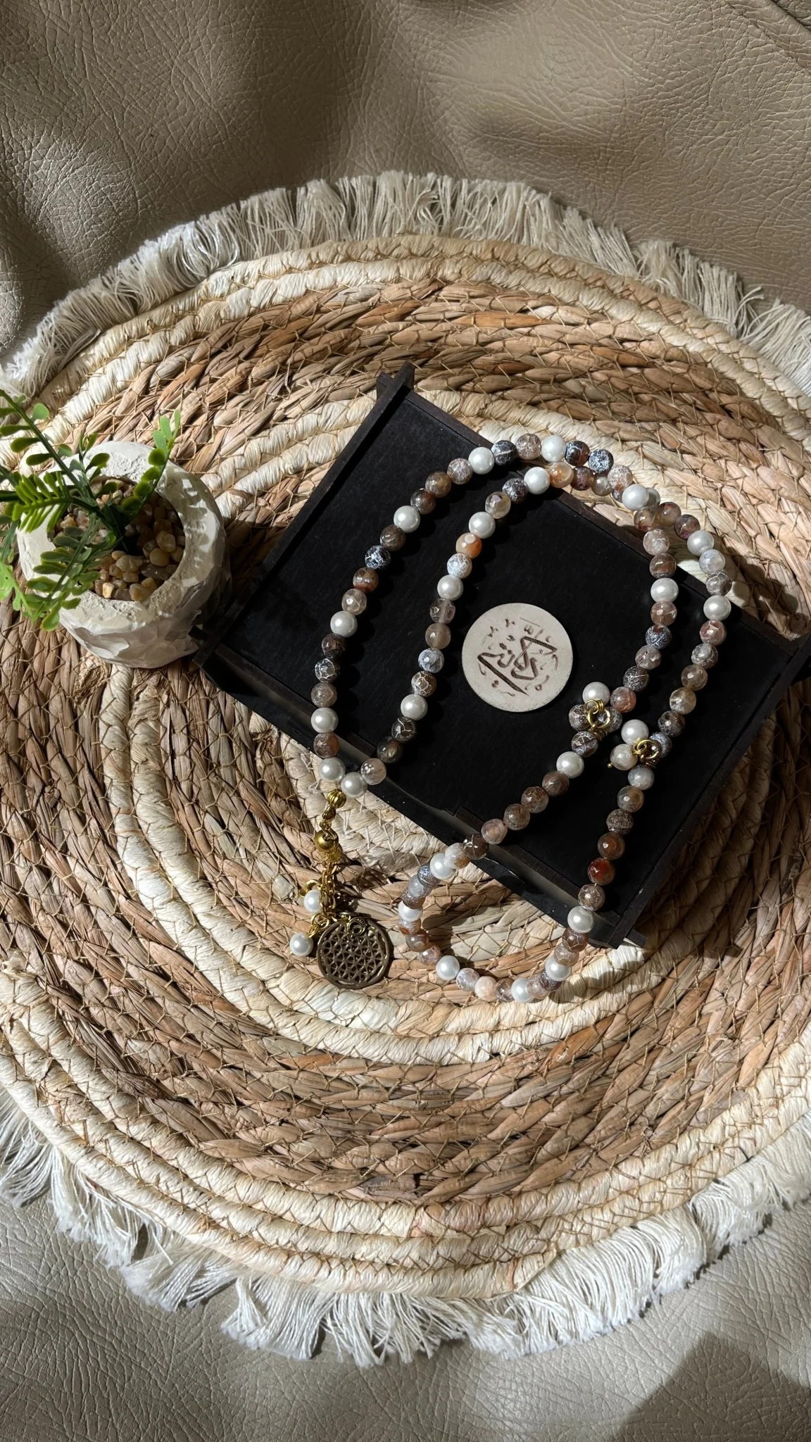 Taqwqh Agate Rosary - Copper - Image 3