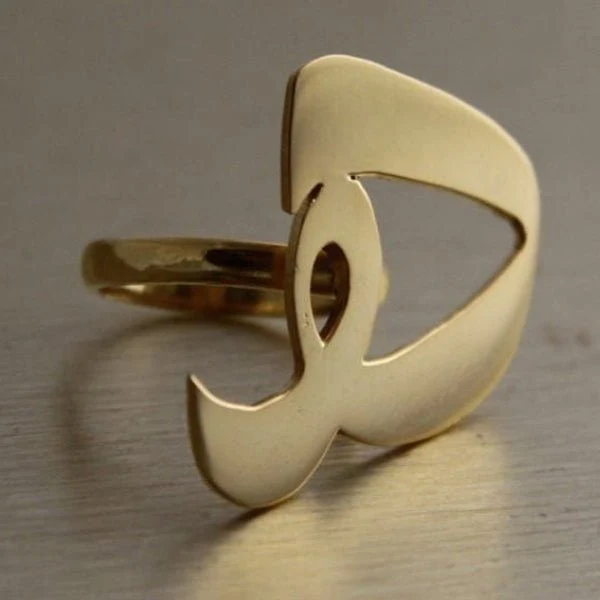 Letter Customized Ring - Gold Plated - Image 3