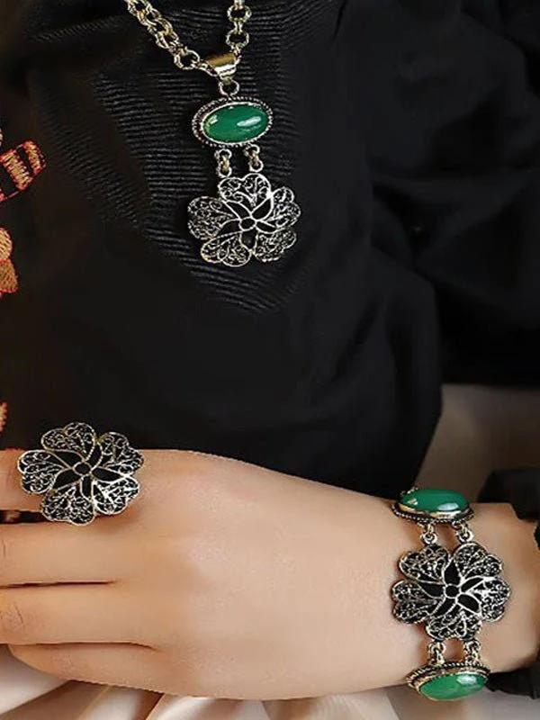 Aribian Flower Set - Pure Copper and Agate - Image 3