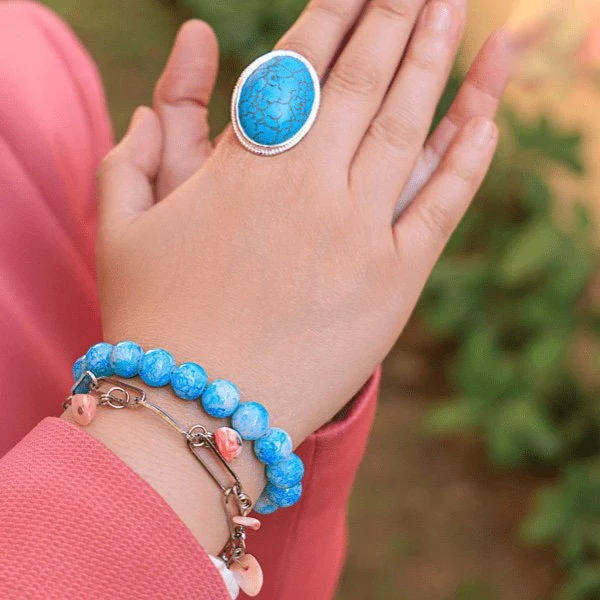Pinky Turquoise Set - Silver Plated - Image 2