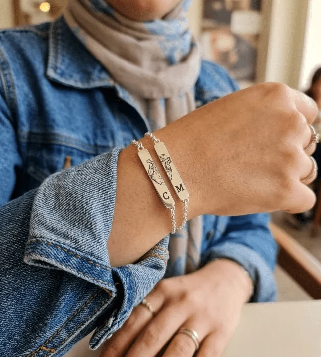 Couple's Bracelet Set - Silver Plated