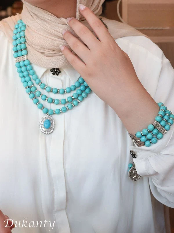 Dalia Set - Natural Turquoise Stones - Image 3
