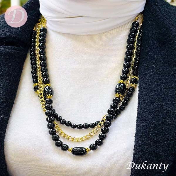 Dalida Necklace - Onyx Stone - Image 2
