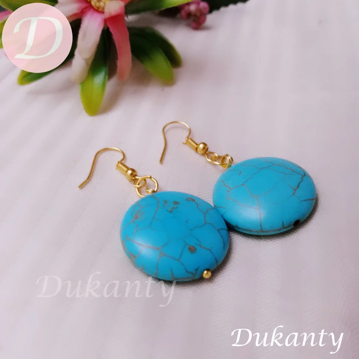 Dana Earrings - Turquoise Stone - Image 3