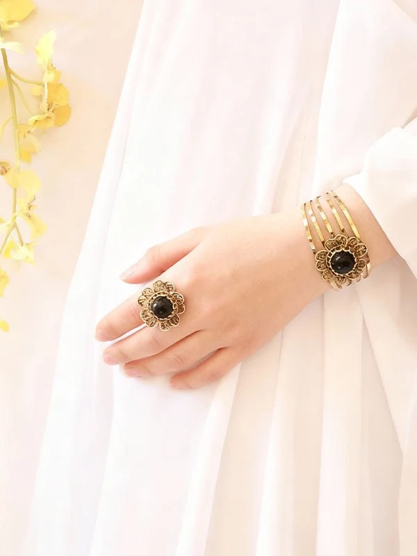 Delicate Blossom Set - Pure Copper and Agate Stone - Image 2