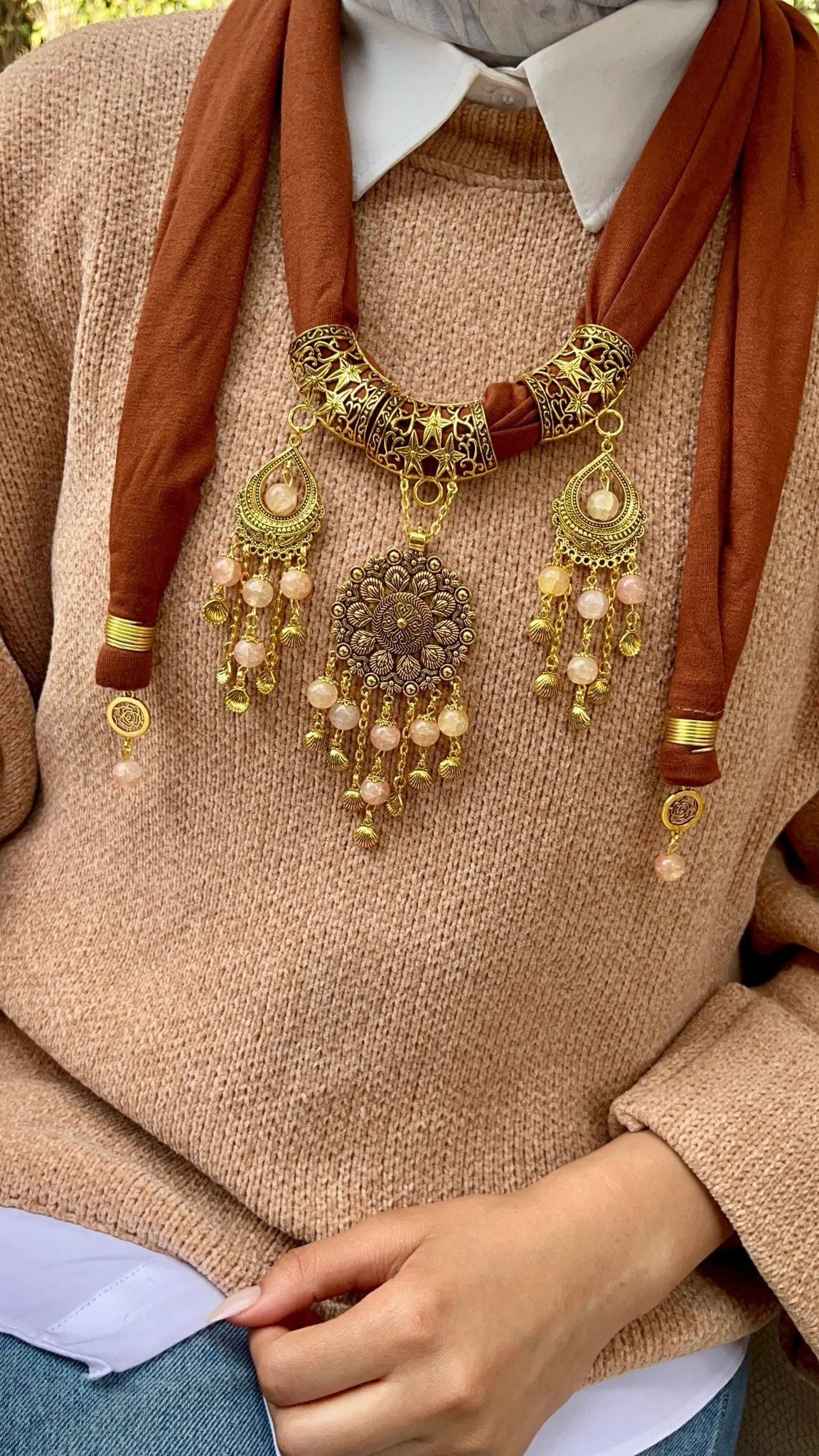 Desert Glow Necklace Scarf - Cotton - Image 3