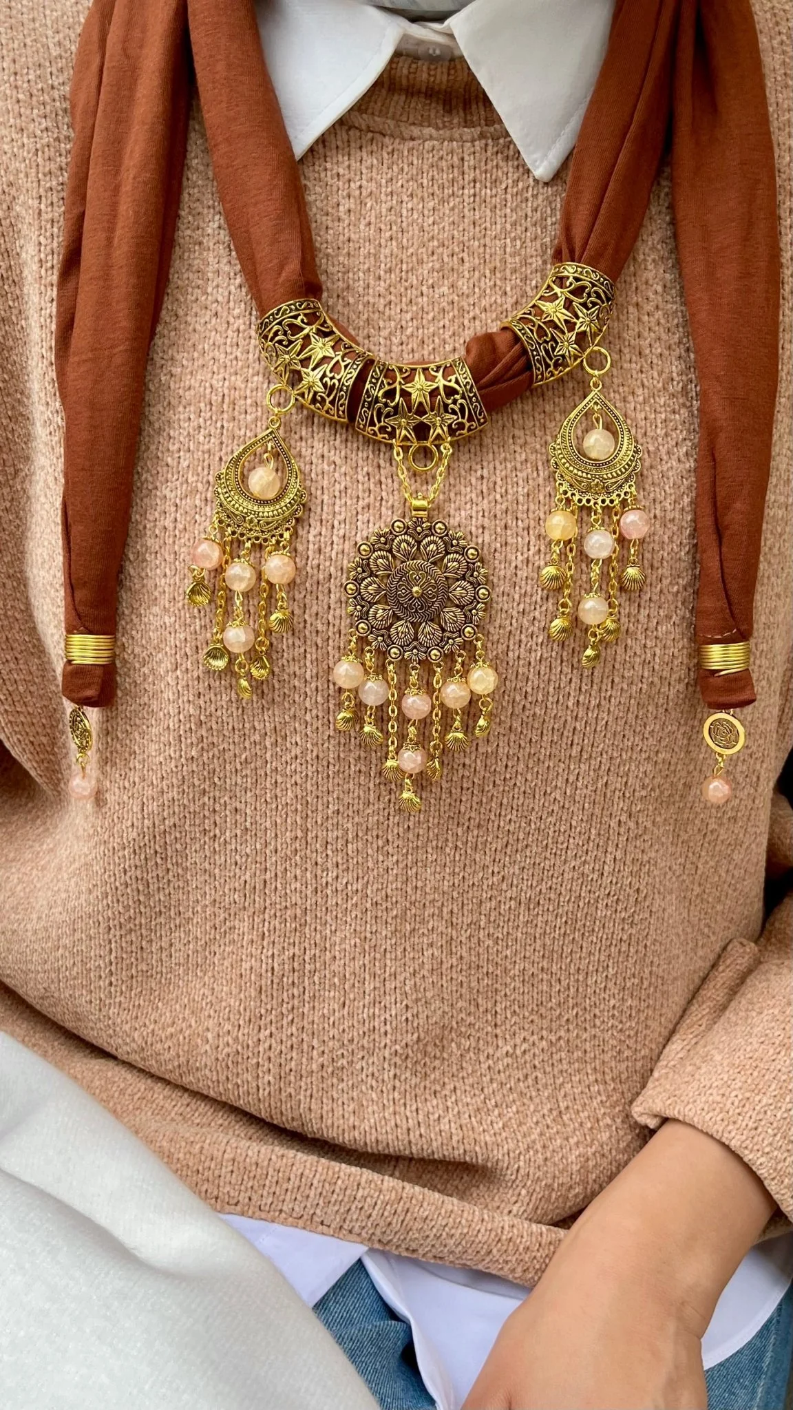 Desert Glow Necklace Scarf - Cotton - Image 4
