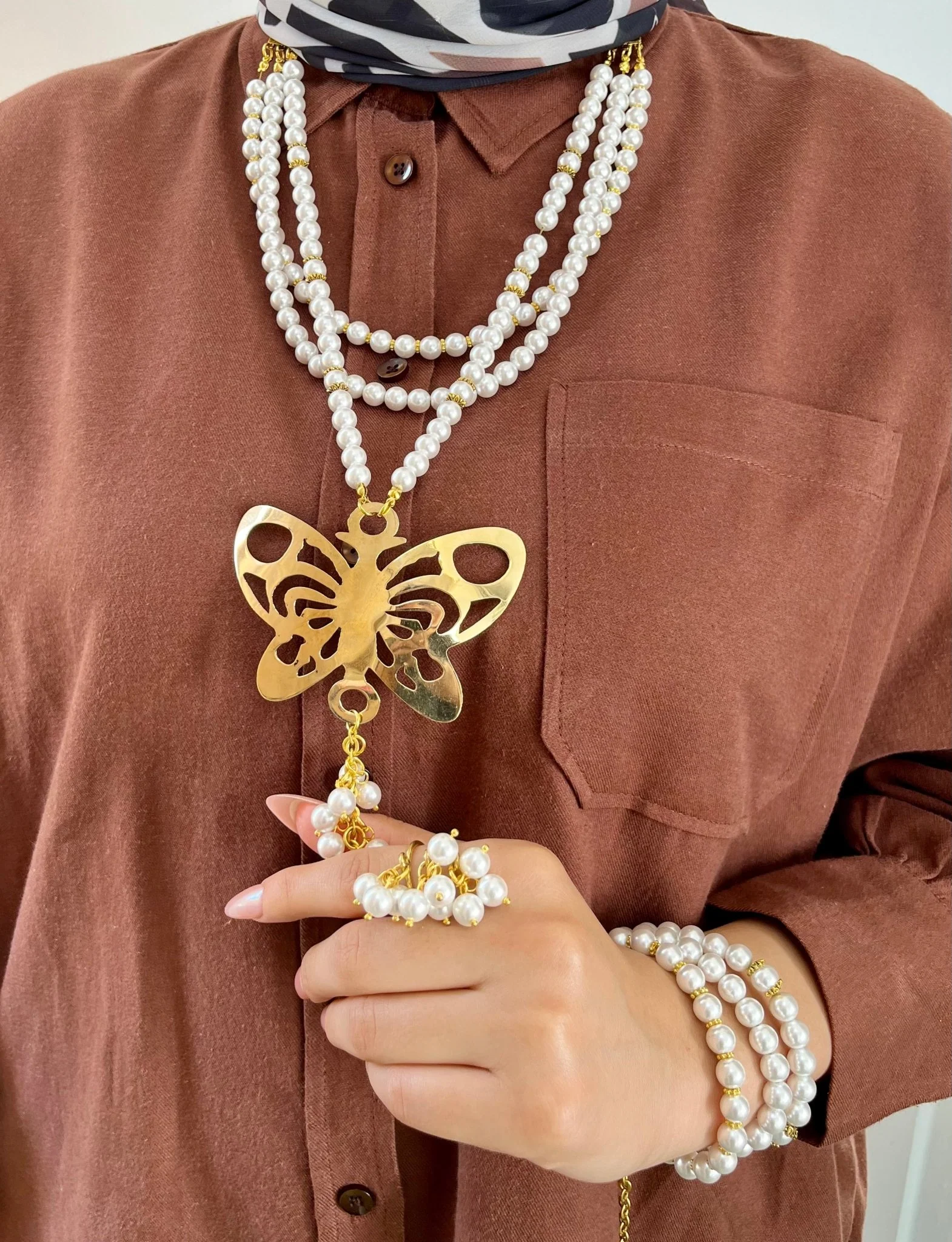 Elara Butterfly Set - Spanish Mallorca pearls Stones - Image 17