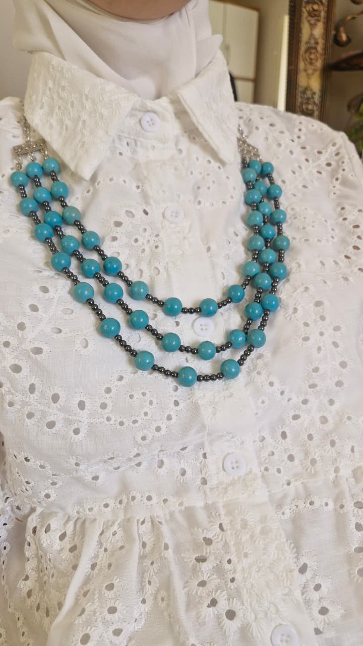 Elegant Necklace - Turquoise Stones - Image 2
