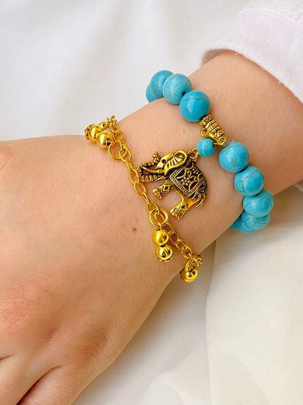 Elephant Set - Turquoise And Stones - Image 5