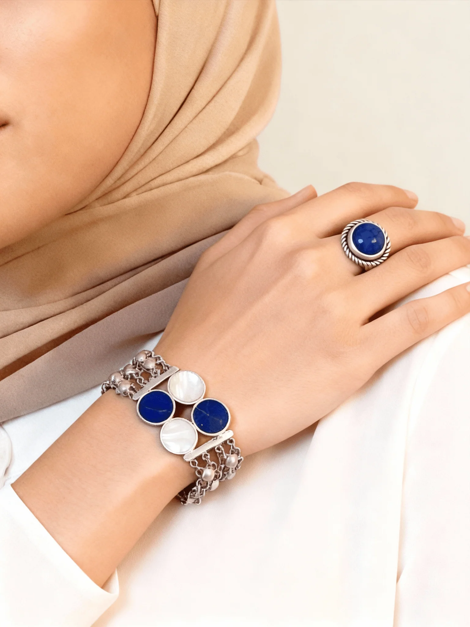Eman Blue Set - Silver Plated - Image 2